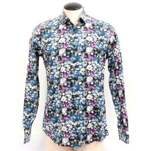 BAQCHI Men's XL 43-44 Artsy Slim Fit Long Sleeve Shirt Preppy Academia Office
